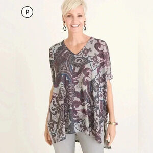 Chico’s Drop-Shoulder Paisley Tunic Size XS/S
